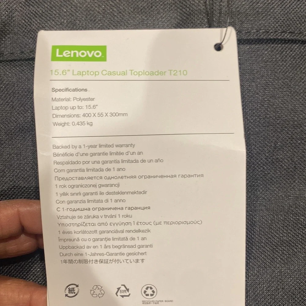 Lenovo 15.6” laptop casual bag